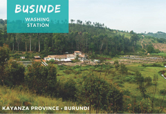 Washing station in Kayanza Province, Burundi with surrounding landscape.